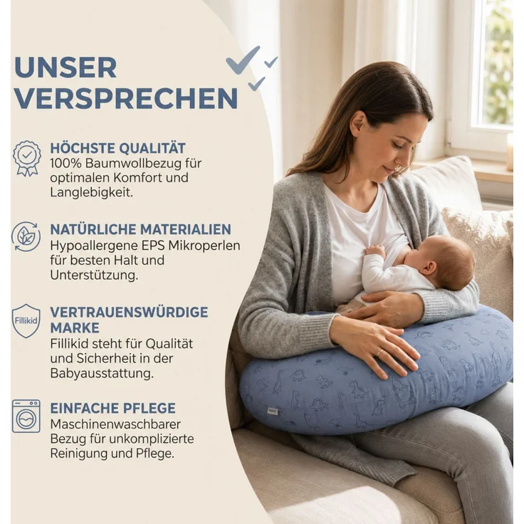 Fillikid Stillkissen Stillkissen EPS Mikroperlen 190 cm Exklusiv – Bild 8