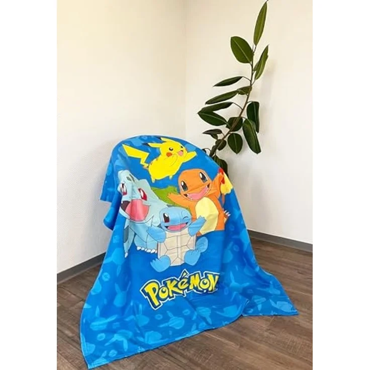 Wohndecke Pokemon Flanell-Fleecedecke Starter Pokemon 130 x 160 cm, Herding – Bild 2