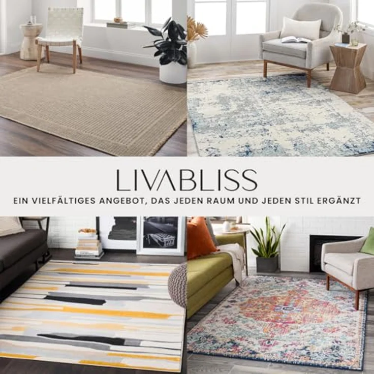 Livabliss Teppich MUNICH, rechteckig, Höhe: 11 mm, Vintage Orientteppich, Kurzflor Boho Wohnzimmerteppich, Läufer – Bild 9