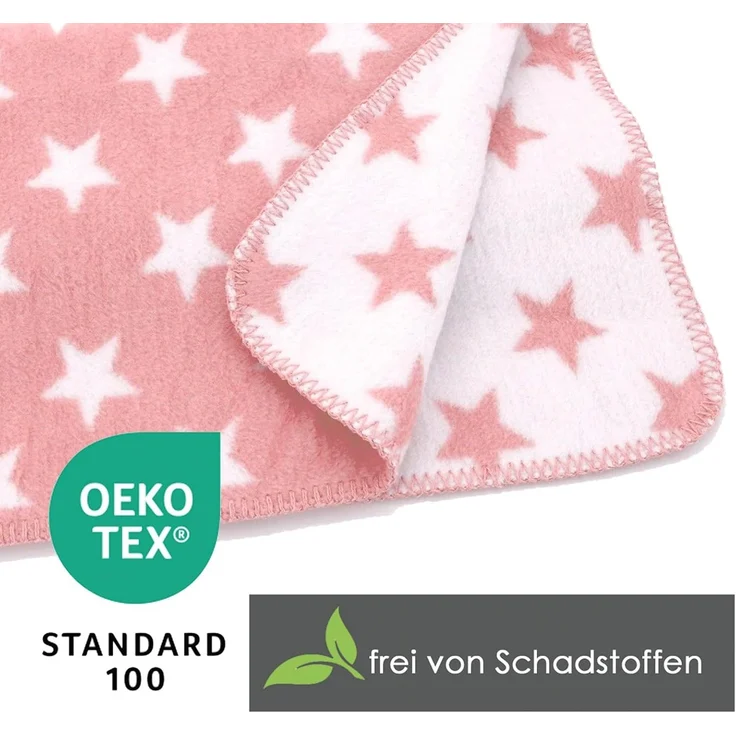 Babydecke Baby Kuscheldecke Sterne weiche Decke Babyzimmer, heimtexland, 75x100 I Kinderwagen Decke I Sterne I Geschenk Geburt Taufe – Bild 2