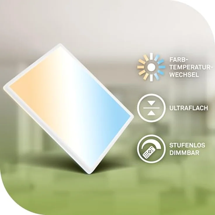 BRILONER - EEK A LED Panel Effizient mit 14W bei 3000lm, ca. 50.000h Licht, flach, CCT, indirektes Licht, LED Lampe, Deckenleuchte, Wohnzimmerlampe, Deckenlampe, Flurlampe, 42 x 42 x 3 cm, Weiß – Bild 3