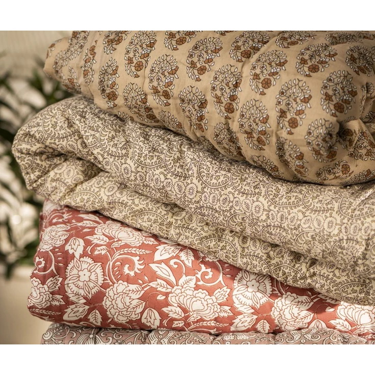 Laursen - Decke Quilt Tagesdecke Überwurf 170x130cm Muster Beige Braun 19200-43 – Bild 3