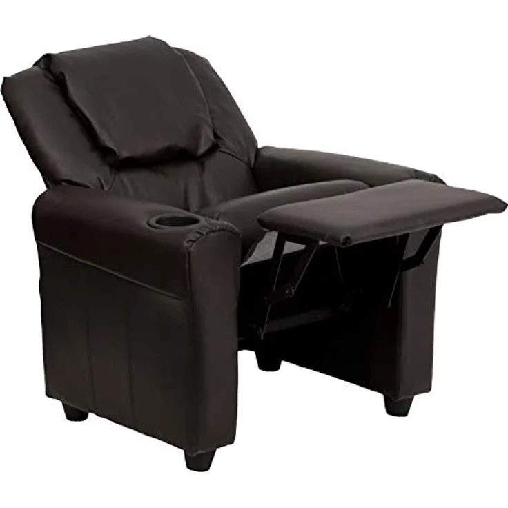 Flash Furniture Kids Recliner with Cup Holder, Leather, Brown LeatherSoft, Set of 1 – Bild 15