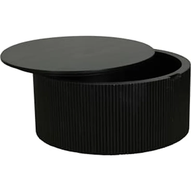 byLIVING Couchtisch Owen/Tischplatte und Gestell in schwarz/Wohnzimmertisch/Kaffeetisch/Maße: D 80, H 36 cm – Bild 8