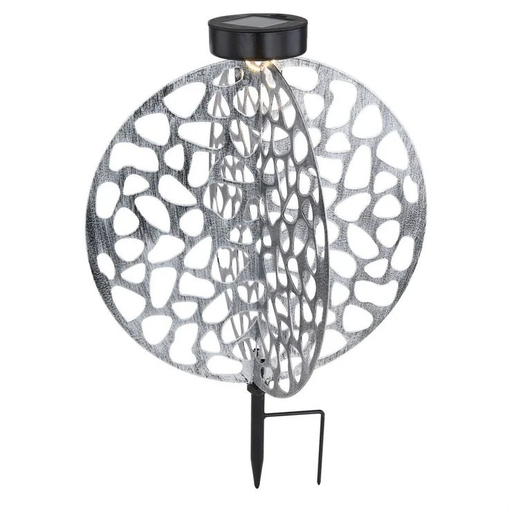 Solarleuchte Garten 2er Set Scheibe 30cm Solarlampe Außen Außenleuchte Solar – Bild 3