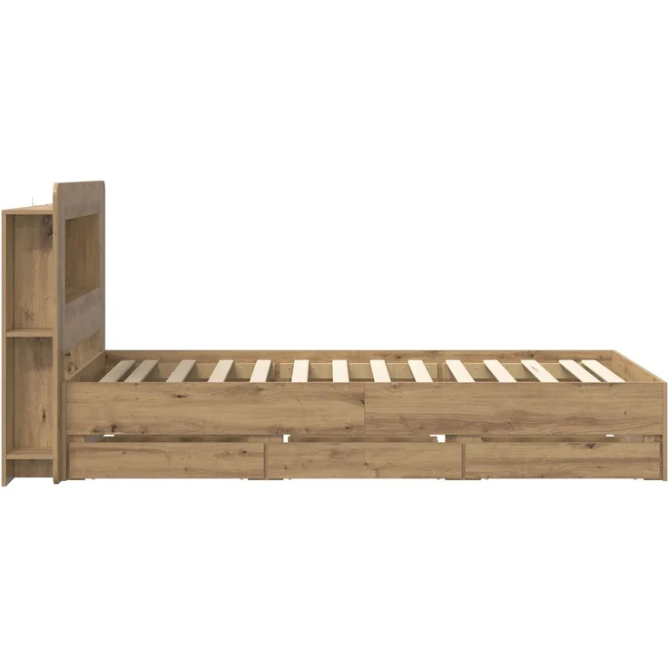 vidaXL Bettgestell mit Stauraum und Kopfteil Artisan-Eiche 80 x 200 cm 3433997 – Bild 5