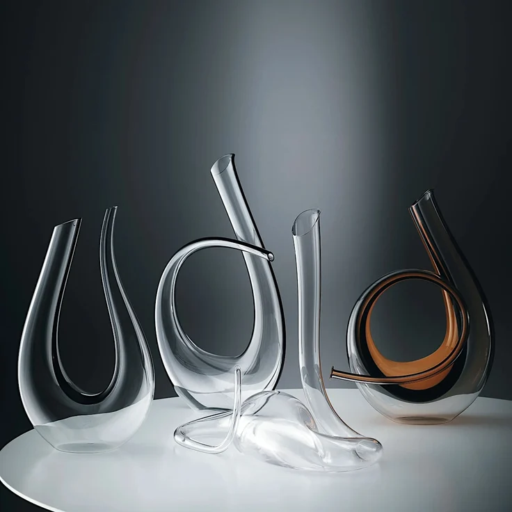 RIEDEL 1756/00 Dekanter AMADEO Fatto a Mano schwarz-weiß-schwarz, handgefertigt, Design-Dekanter – Bild 7