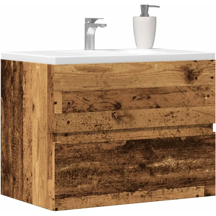 Badschrank Altholz-Optik 60 x 38,5 x 45 cm Holzwerkstoff – Bild 1
