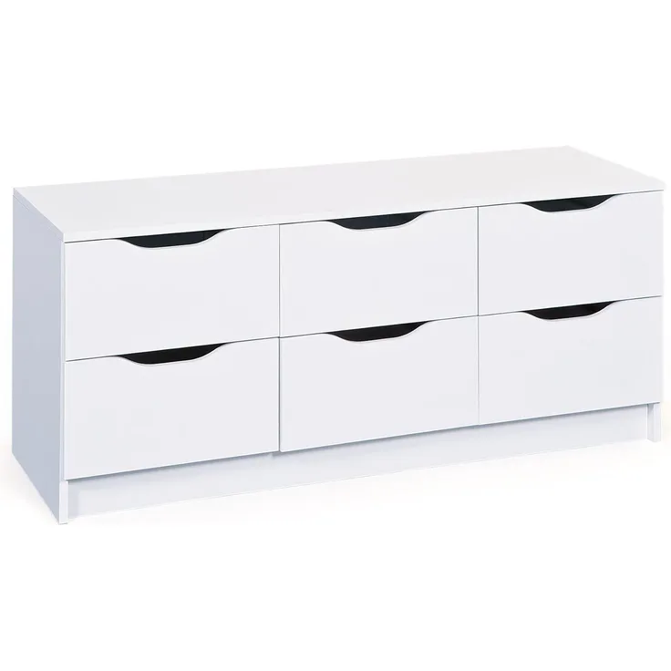 Kommode WESTPHALEN 6-B Weiß mit 6 Schubläden
