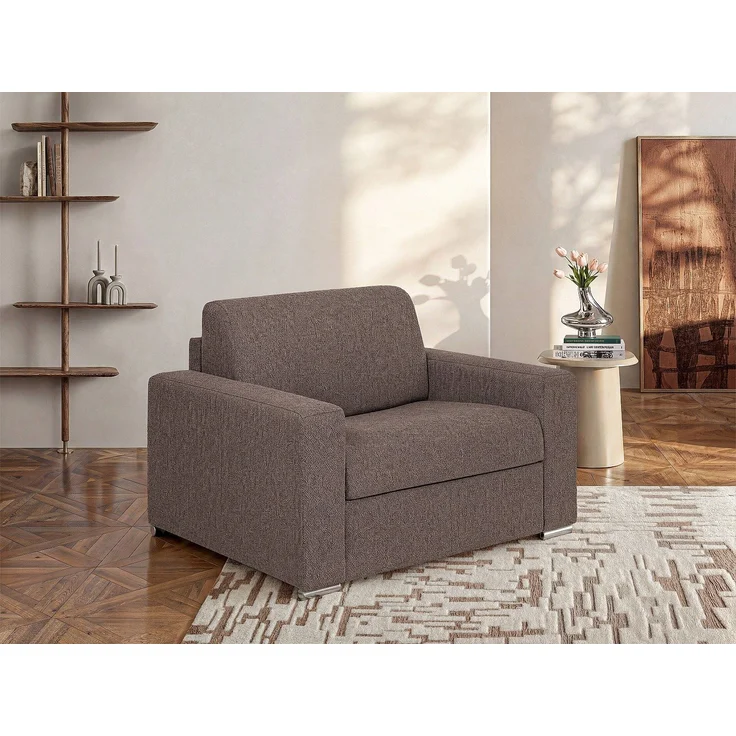 Vente-unique - CALITO - Schlafsessel - Metall - Stahl - Schokoladenbraun - 124 x 95 x 85 cm – Bild 2