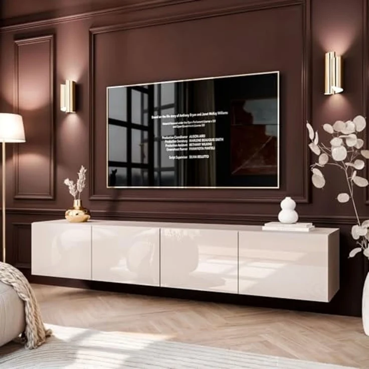 Lookway TV-Schrank COLGANTE KASCHMIR GLOSS 200 cm Hängeschrank mit Led Beluchtung (2x TV-Schrank) Breite: 200 cm – Bild 2