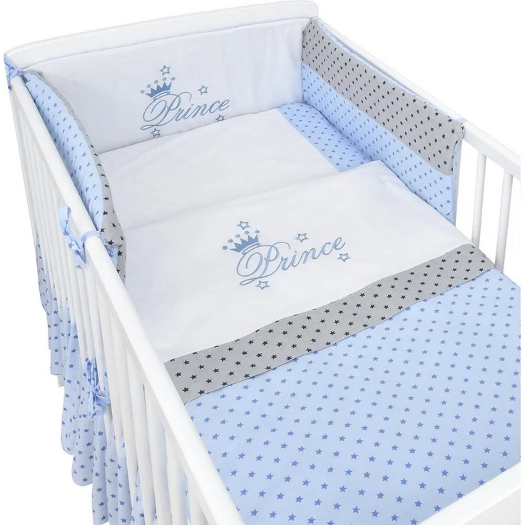 Baby-Delux Komplettbett Babybett Jack Komplettset, 10-tlg, Kinderbett 70x140 cm weiß, Bettset verschiedene Designs – Bild 2