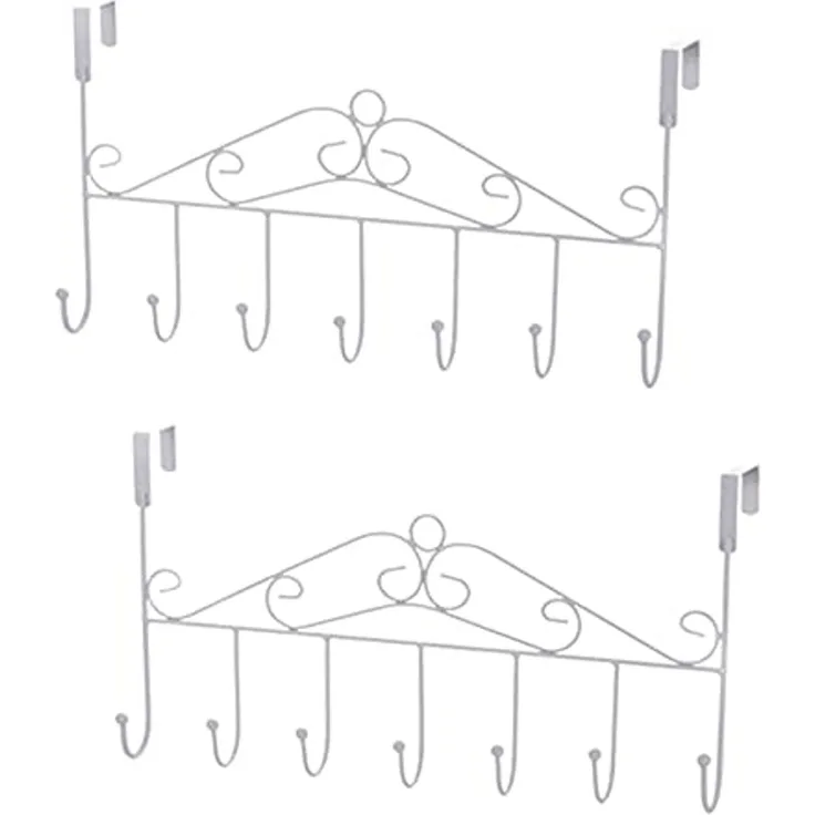 BAYLI Türgarderobe 2er Set 42,5cm Türgarderobe Metall für Montage über der Tür, Kleiderh
