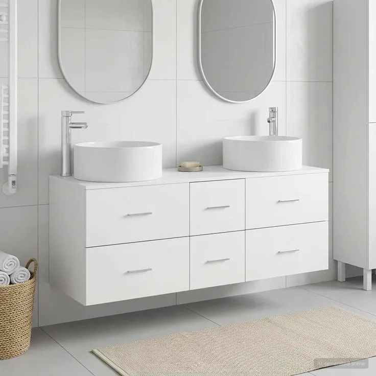 vidaXL Badezimmerschrank-Set 3 stk. Weiß 129 x 44,5 x 80 cm 3405955