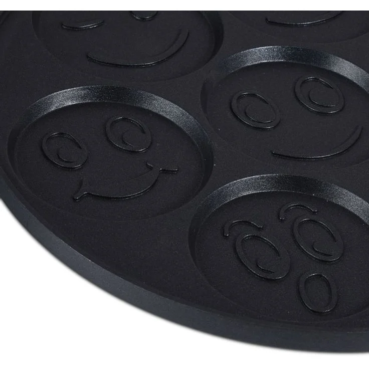 Relaxdays Pancake Pfanne mit Gesichtern, Aluminium schwarz, je Ø 8 cm – Bild 6