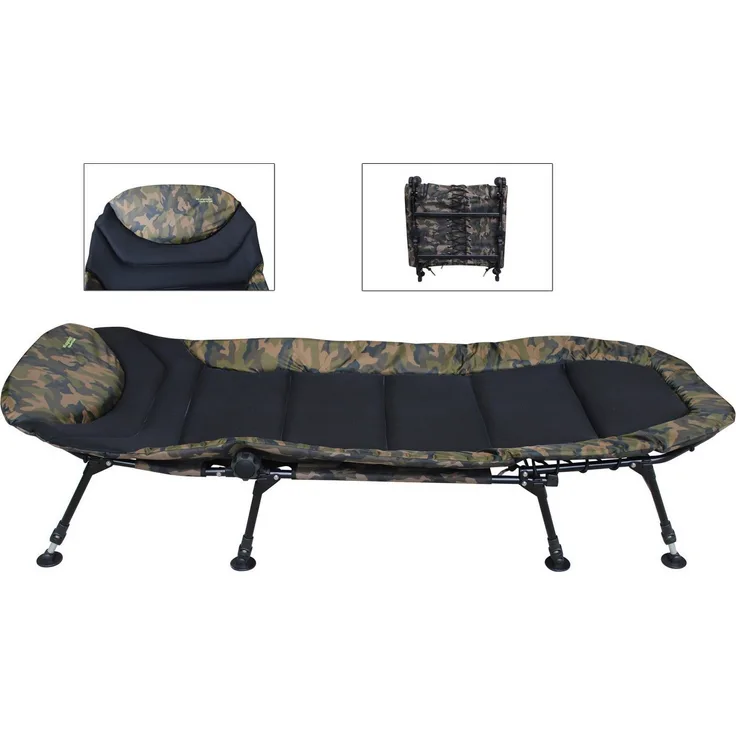 MK Angelsport Angelliege Angelliege MK 5 Seasons Camou Pro Deluxe 8-Bein Karpfenliege