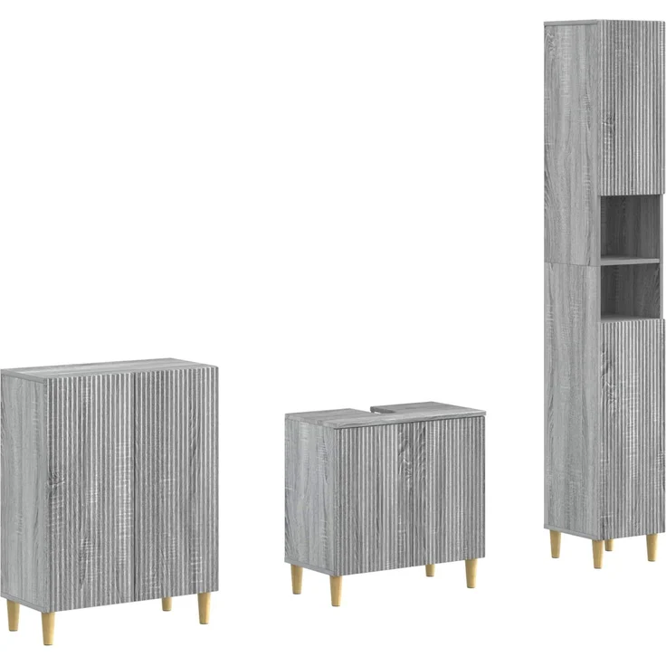 vidaXL 3-teiliges Badezimmer-Schranksystem ARNHEM Sonoma-Grau 3417447 – Bild 1
