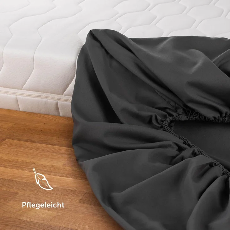 Blumtal® Mikrofaser Spannbettlaken 200x220 cm - Oekotex zertifiziertes Bettlaken 200x220 cm - Spannbetttuch 200x220 cm - Leintuch 200x220 cm - Bettlaken 200x220 - Bettbezug - Bettlaken Anthrazit – Bild 5