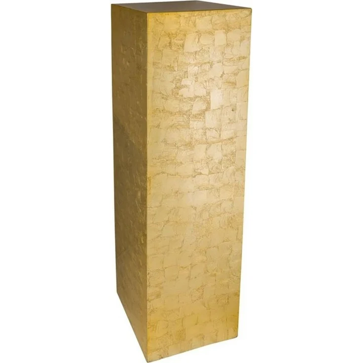 VIVANNO Blumenständer Fiberglas PODEST Säule, Gold Blattoptik Hochglanz 30x30x100 cm – Bild 4