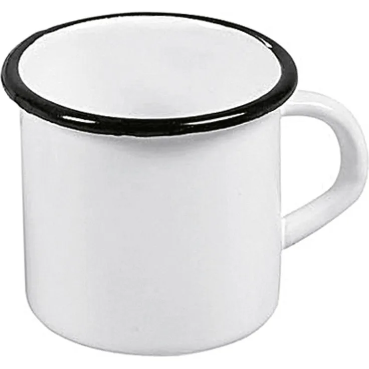 KARL KRÜGER Becher Ø8cm emailliert weiß