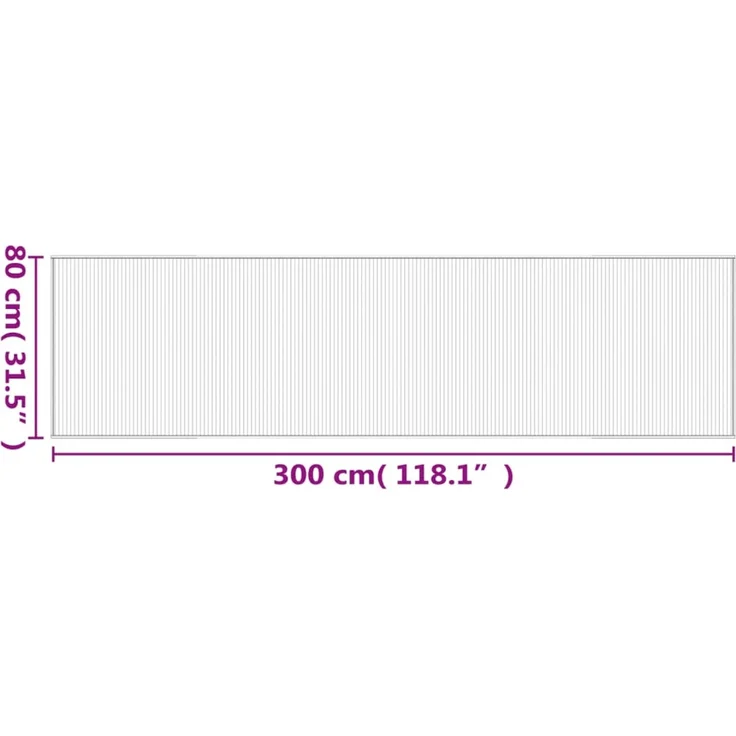 vidaXL Teppich Rechteckig Schwarz 80x300 cm Bambus 376912 – Bild 8
