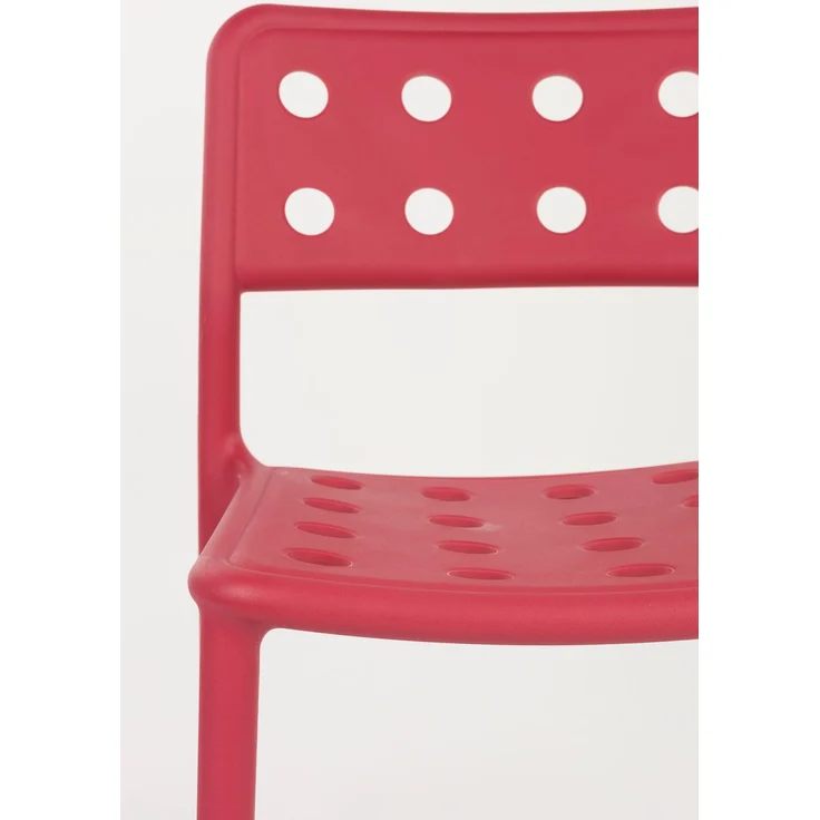 Gartenstuhl Serra im 4er-Set, Rot aus Kunststoff für Balkon & Terrasse 45,5x53x80 cm – Bild 7