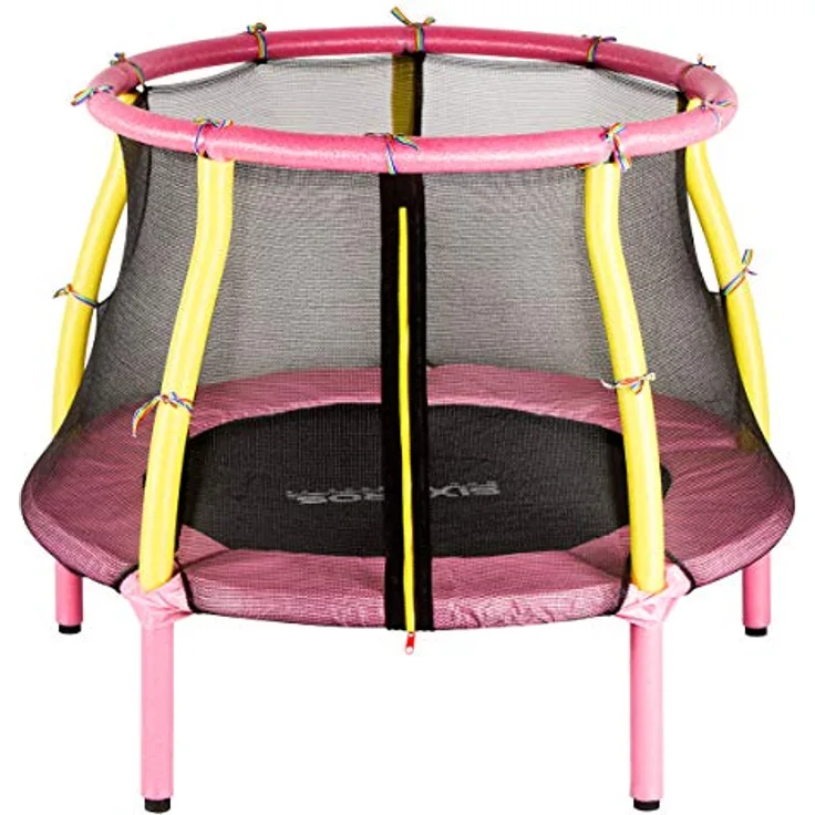 SixBros. SixJump 1,22 M Trampolin Pink, hochwertiger Stahlrahmen, bis 80 kg belastbar, inkl. Sicherheitsnetz