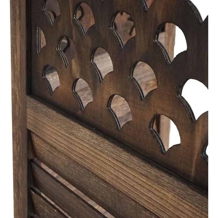 Paravent HWC-A84, Raumteiler Trennwand Sichtschutz, Ornamente 170x161cm ~ braun – Bild 7