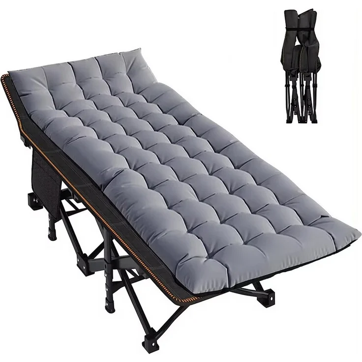 Divit Gartenliege Klappbares Feldbett Gartenliege mit Auflage & Tragetasche bis 200 kg G – Bild 5