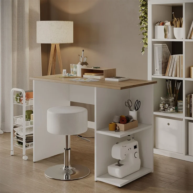 Schreibtisch Simple Weiß/Artisan 100 x 50 cm Vicco – Bild 3