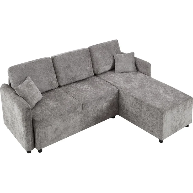 EINHOM L-Form Ecksofa 3-Sitzer mit langer Liegefläche (144 cm), hochwertiger Chenille-Bezug, hoher Sitzkomfort durch Hochdichteschaum, bis 150 kg Tragkraft inklusive 2 Kissen für Wohnung & Studentenwohnheim – Bild 5