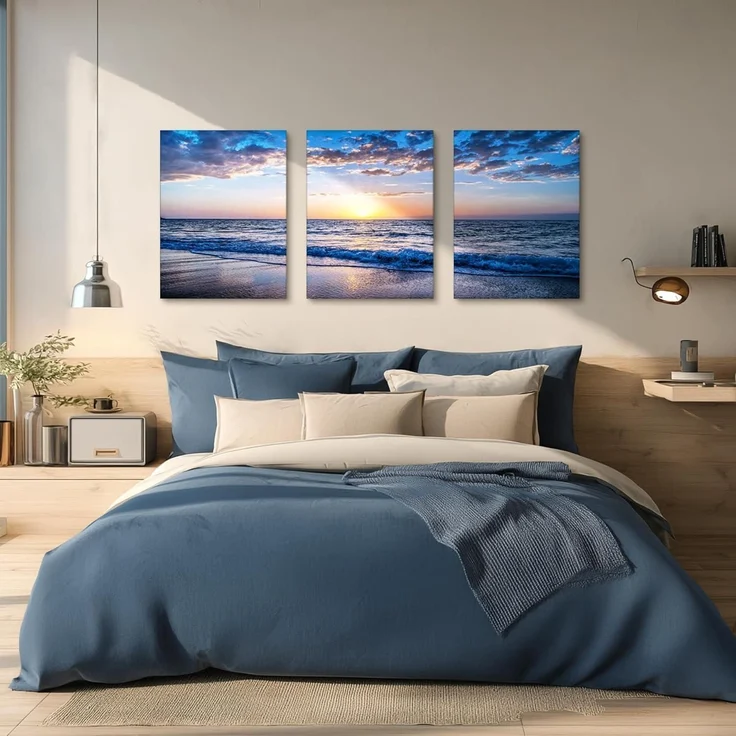 Leinwandbild Sonnenuntergang Strand Meer Landschaft Modern Wandbild 58x40cm – Bild 5