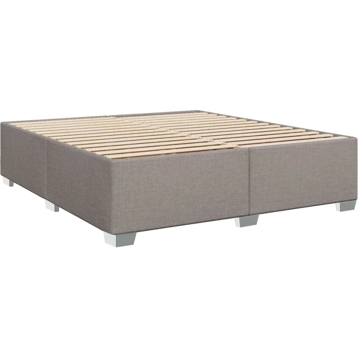 vidaXL Boxspringbett mit Matratze Taupe 200 x 200 cm Stoff 3453497 – Bild 5