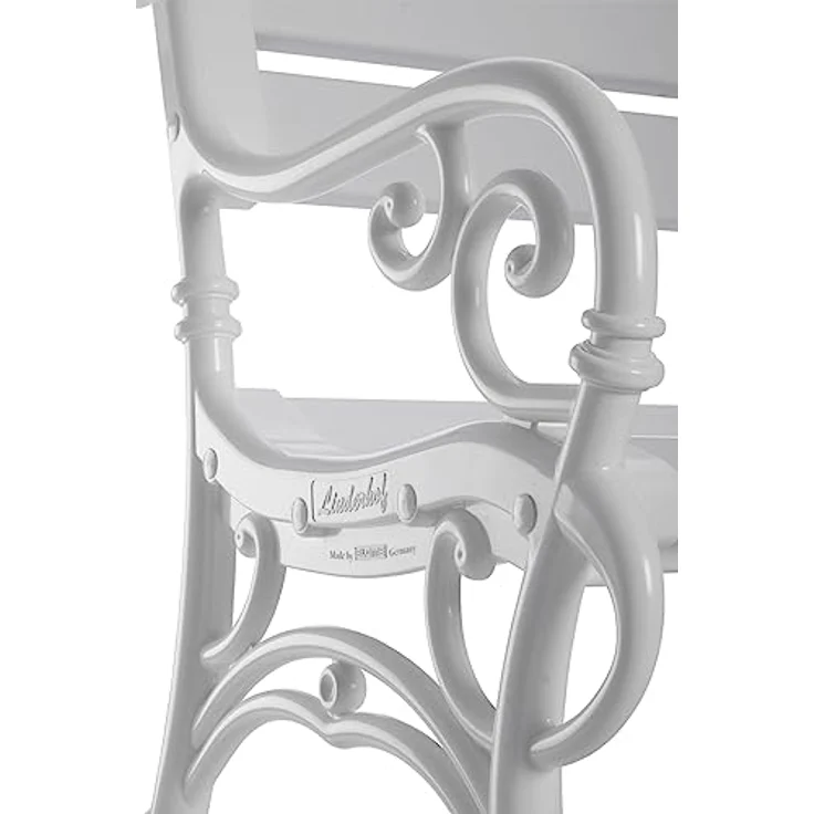 PROREGAL Gartenbank Curacao 1 Sitzer, Weiße Parkbank aus witterungsbeständigem Kunststoff, HxBxT 85 x 68 x 60 cm, belastbar bis 250 kg – Bild 6