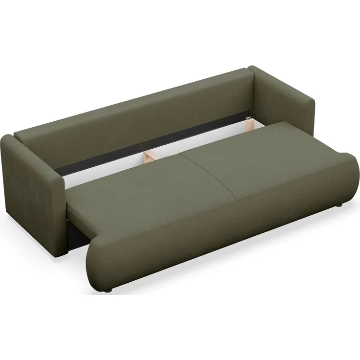Selsey 'Ovo Mini' 3-Sitzer Schlafsofa mit Bettkasten, Olivgrün, Chenille Easy Clean – Bild 5