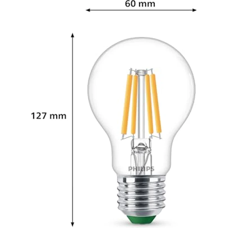 Philips Filament-Lampe E27, 840 lm Warmweiß (2700K), 4 W entspricht 60 W, transparent – Bild 2