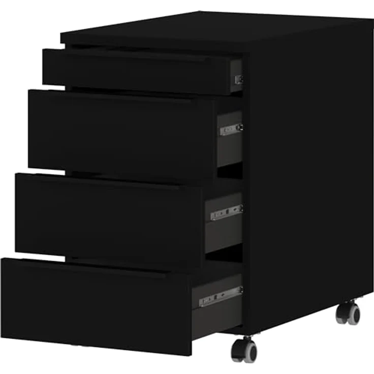 Germania Rollcontainer 4377-83, in Schwarz, mit Utensilienfach, 42 x 63 x 60 cm (BxHxT) – Bild 4