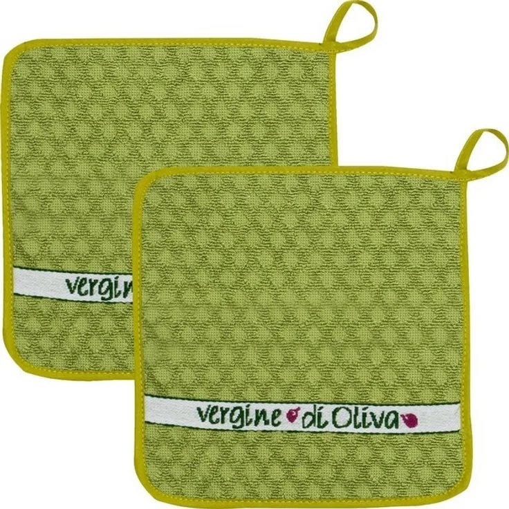 Kracht Topflappen Topflappen "Olio extra" 2er-Pack, Frottier Uni – Bild 2
