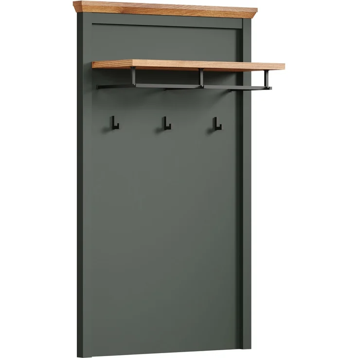 Garderobenpaneel >Stanton< in Tannengrün / Eiche - 77x123x28cm (BxHxT) – Bild 1