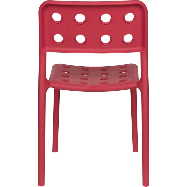 Gartenstuhl Serra im 4er-Set, Rot aus Kunststoff für Balkon & Terrasse 45,5x53x80 cm – Bild 3