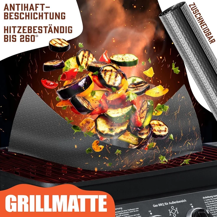 KESSER® Grillbesteck Set 37-teilig Grillzubehör aus rostfreiem Edelstahl Grillset mit Grillzange, Grillwender, 4in1 Grillspatel, Grillgabel, Grill-Spieß, Thermometer, Korkenzieher, Grillmatte & Tasche Beige – Bild 5
