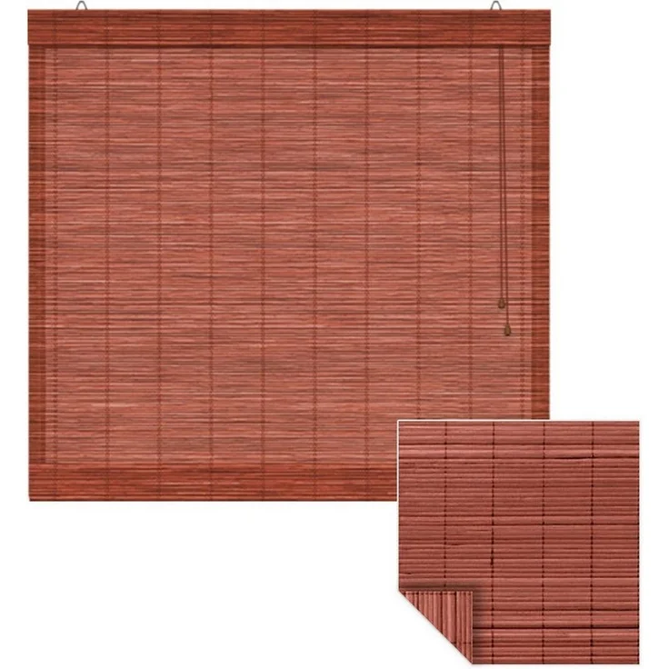 Victoria M. Raffrollo Bambus-Raffrollo, 40x130 cm, kirsche, mit Hakenaufhängung, ohne Bohren, freihängend, zum Schrauben, Bambus – Bild 1