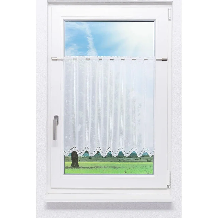 Scheibengardine von Lysel - Bogenmuster (Bx H) 43,2cm * 60cm reinweiß/Weiß