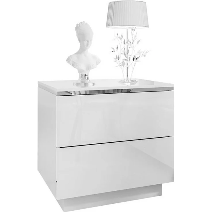 Lookway Nachttisch AURORA II SILVER mit LED‑Beleuchtung (1x Nachttisch), Breite: 50 cm – Bild 4