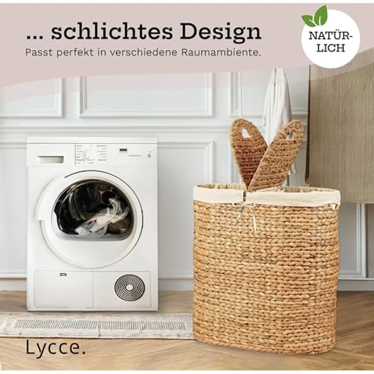 Lycce Wäschesortierer Lycce Wäschekorb 2 Fächer, Wäschebox mit Deckel und Wäschesack, 46 Liter, 2 Fächer, Deckel – Bild 7