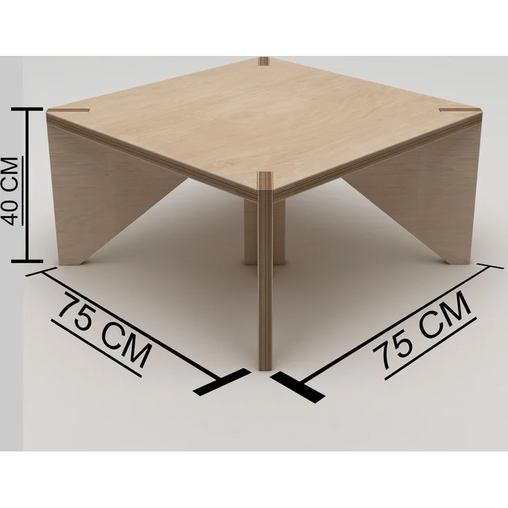 Skye Decor 'Pura' Couchtisch, Naturholz, 75 x 40 x 75 cm – Bild 4