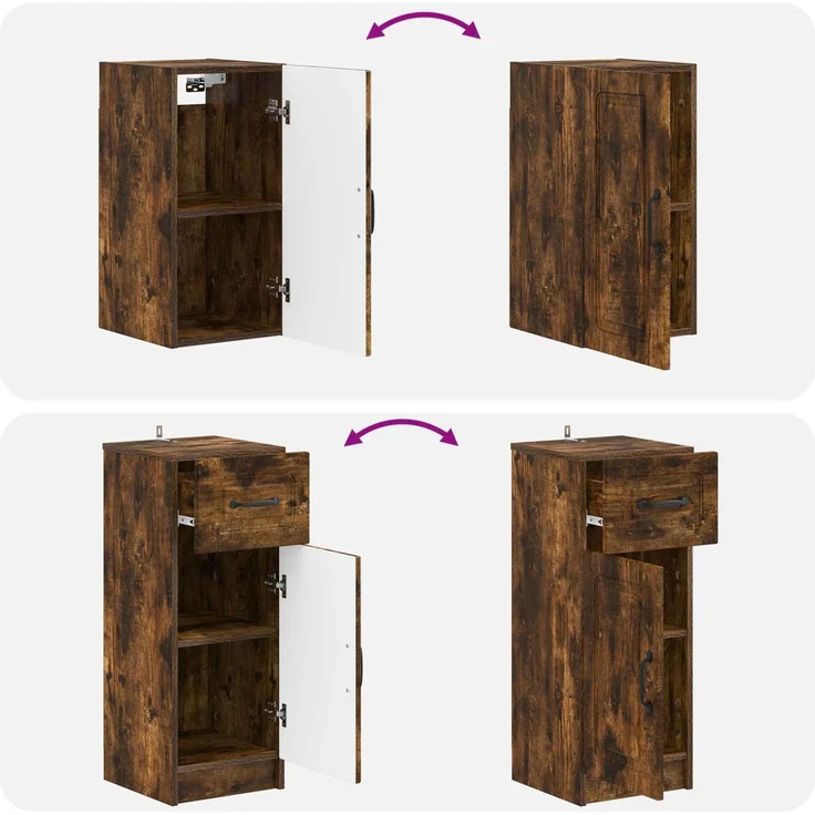 vidaXL 4-teiliges Badezimmer-Schrank-Set UTRECHT Raucheiche 3417977 – Bild 9