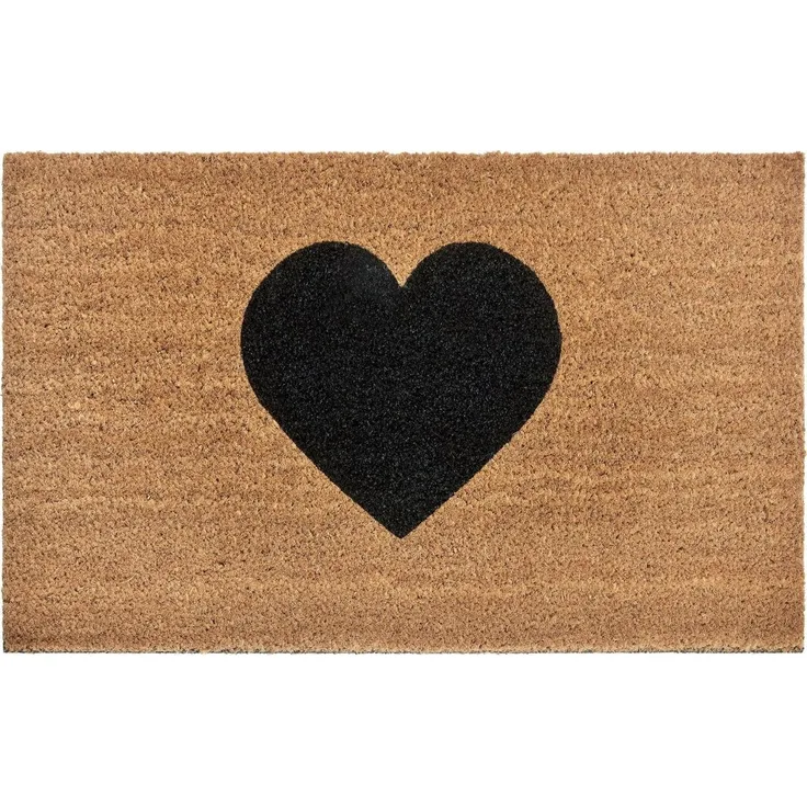 HANSE Home Fußmatte Mix Mats Kokos Heart, Türmatte, rechteckig, Höhe: 15 mm, Kokos, Schmutzfangmatte, Outdoor, Rutschfest, Innen, Kokosmatte, Flur