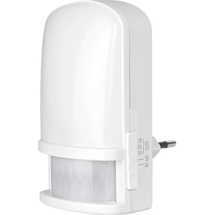 PENTATECH AN05 33322 LED-Nachtlicht mit Bewegungsmelder, neutralweiß, 18 Lumen, Eurostecker 230 V, PIR-Sensor bis 6 m