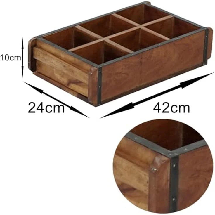 Marrakesch Orient & Mediterran Interior Aufbewahrungsbox Vintage Deko Aufbewahrungsbox Organizer Sortierbox Unikat -3- (Stück, 1 St, 1), Handarbeit – Bild 3